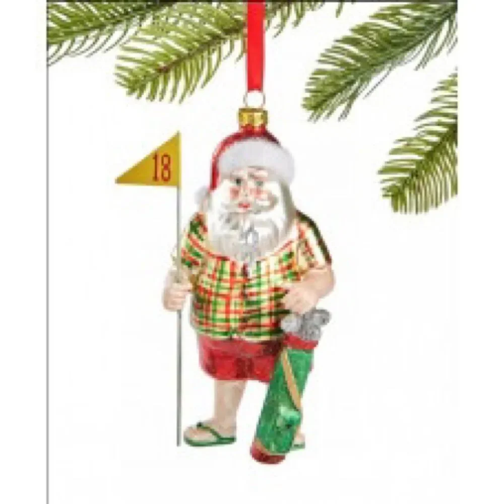 Holiday Lane Sports Golf Santa Ornament 18th hole